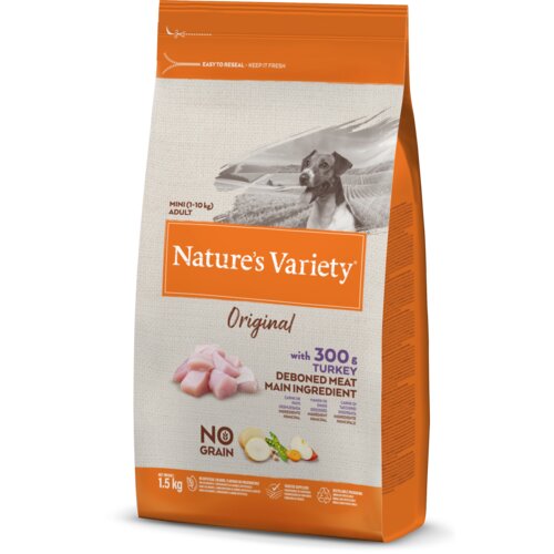 Nature's Variety suva hrana sa ukusom ćuretine za odrasle pse original gf mini adult 1.5kg Slike