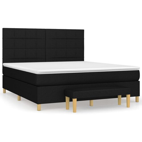 Maison Chic Box spring postelja - Vzmetna postelja z vzmetnico črna 160x200 cm blago SL21022, (21880682) Cene