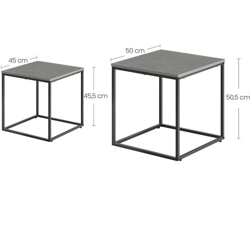  Set stolića u industrijskom stilu - beton / crne noge Slike