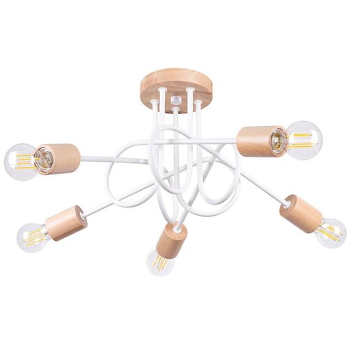 Sollux Lighting SL.1475 - Plafonski luster EMBER 5xE27/15W/230V bela/bež/buk Slike