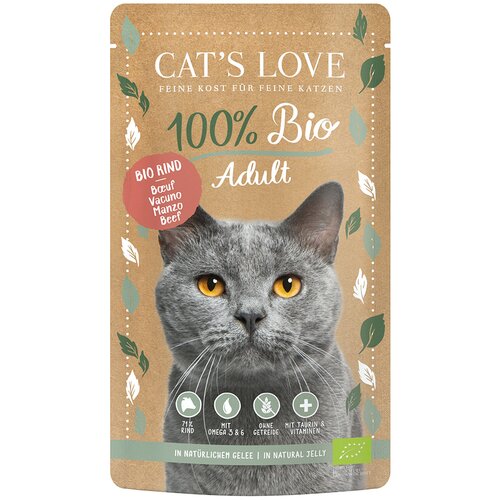 Cat&amp;#039;s Love Bio 6 x 100 g - Bio-govedina Slike