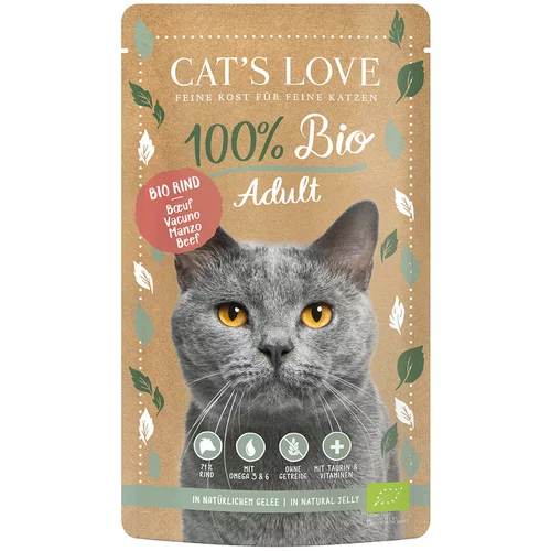 Cat's Love Bio 6 x 100 g - Bio-govedina