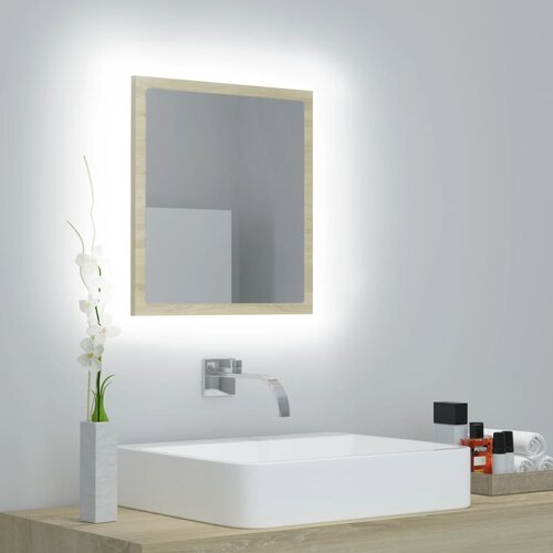 vidaXL LED opalniško ogledalo sonoma hrast 40x8,5x37 cm iverna pl. Cene
