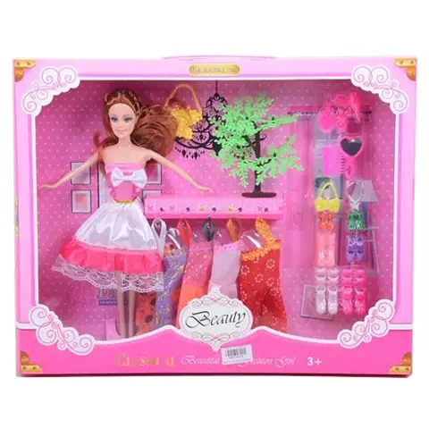 Magic Toys Lutka Betty z možnost oblačenja, z okrasno rastlino, kosi oblačil in modnimi dodatki 28cm Cene