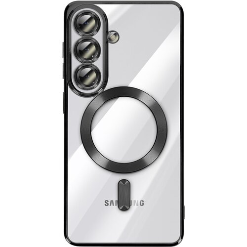 AVIZAR Mehko ohi&scaron;je MagSafe za Galaxy S26 Plus, odporno na udarce, s kromiranim robom, Prozorno črna, (5000190510) Cene