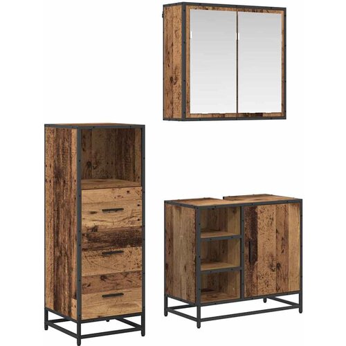 vidaXL set namještaja za kupaonicu 3 pcs staro drvo 65 x 33 x 60 cm Cijene