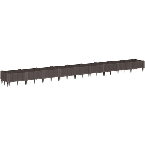 Maison Chic Cvetlično korito - Cvetlični Lonec z zatiči rjavo 362,5x42,5x28,5 cm PP, (21789377) Cene
