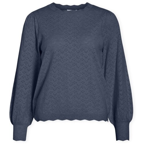 Vila Puloverji Emi Knit - Vintage Indigo Modra Slike