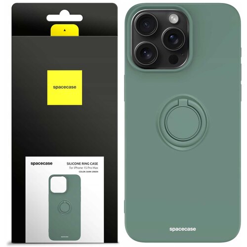 Spacecase SILIKONSKI OVITEK ZA IPHONE 15 PRO MAX PRSTAN TEMNO ZELEN, (21963650) Cene