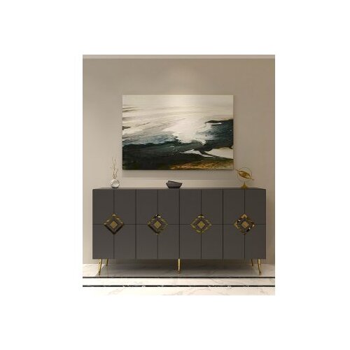 Hanah home Komoda Robber KB150 Anthracite Gold Cene