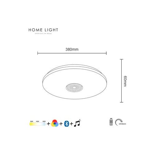 HOME LIGHT Solea 126 Bluetooth CCT RGB LED plafonjera Slike