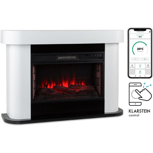 Klarstein aargau smart, električni kamin, 1000/2000 w, led, 18 - 27 &amp;deg; c, tjedni timer, bijeli Slike