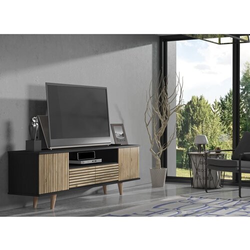 Hanah home FRN-9000 woodenblackatlantic pine tv stand Slike