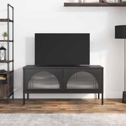 VidaXL TV omarica črna 105x35x50 cm steklo in jeklo Slike