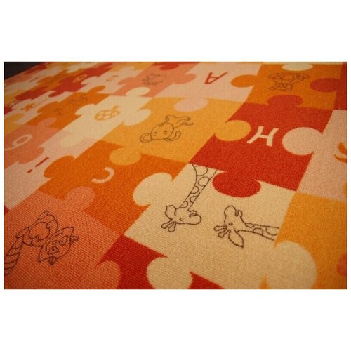 RugsX Preproge Otroška talna obloga PUZZLE oranžna 100x300 cm Oranžna Cene