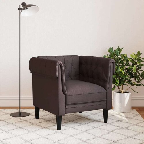 vidaXL Fotelj chesterfield temno rjava tkanina, (21113710) Cene