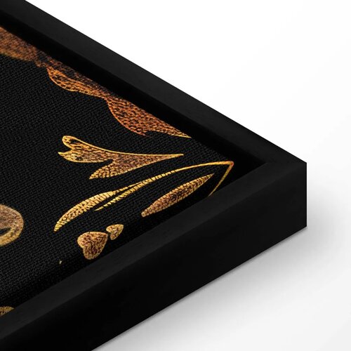  Slika - Baroque Ornaments in Patinated Gold and Browns: Retro Motif 60x40 U crnom drvenom okviru Slike