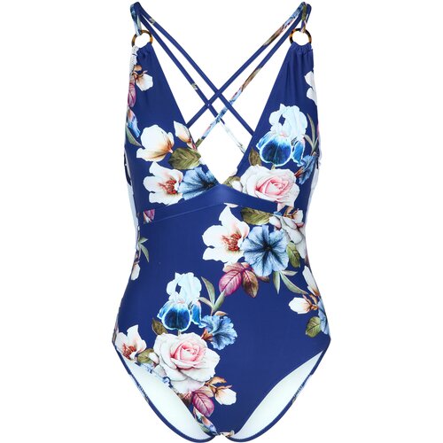 CUPSHE Ženski jednodelni kupaći kostim sa cvetnim dezenom J18 teget Slike