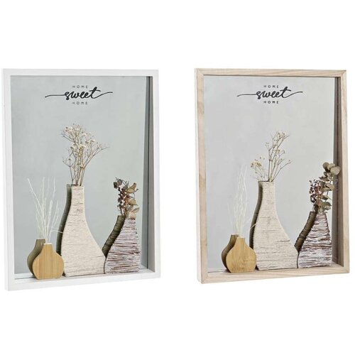  Zidno ogledalo DKD Home Decor Bijela Prirodno Cottage 30 x 4 x 40 cm (2 kom.) (2 Dijelovi) Slike
