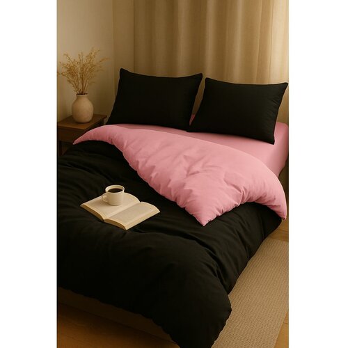 Mila Home Črna/rožnata enojna/podalj&amp;scaron;ana posteljnina z rjuho/3-delna 160x220 cm Classic &amp;ndash; Slike