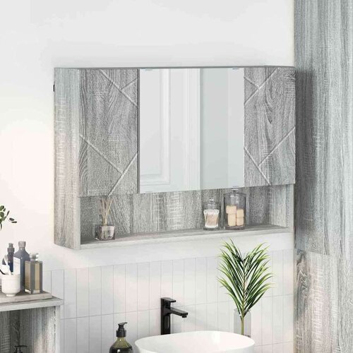  Kupaonski ormar s ogledalom Sivi hrast sonoma 80 x 17 x 55 cm Cijene