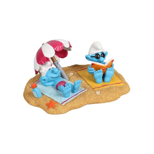 Duvo Smurfs Beach Sunbathing Dekoracija za akvarijum, 17.4x13.2x7.9cm Cene