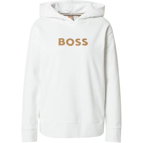 BOSS Orange Sweater majica 'Edelight' cappuccino / bijela