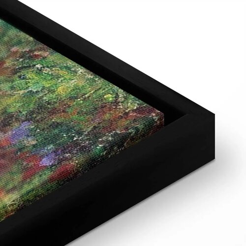 Slika - Claude Monet &amp;ndash; A Pathway in Monet\&amp;#039;s Garden 40x40 U crnom drvenom okviru Slike