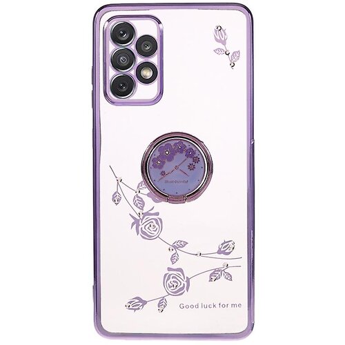 INORCO Za Samsung Galaxy A72 5G/4G cvetlični vzorec Ring Kickstand etui Rhinestone Decor Galvaniziran TPU ovitek za telefon, (22036019) Cene
