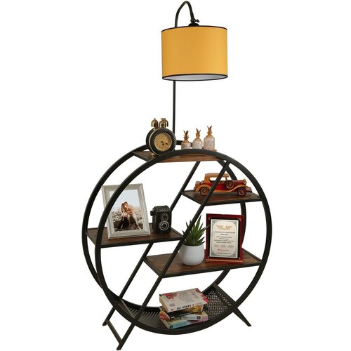 Opviq Plüton ceviz lambader silindir hardal abajurlu yellow floor lamp Cene