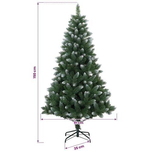  Umjetno božićno drvce 150 cm PVC i metal Zelena - 150 cm Slike