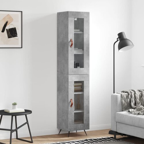 The Living Store Visoka omara betonsko siva 34,5x34x180 cm inženirski les - Visoka Omarica, (21430956) Slike