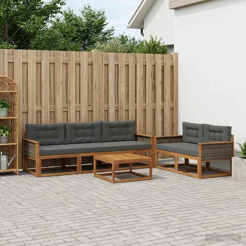  Set vanjskih sofa 6 pcs Prirodna i antracit Cene