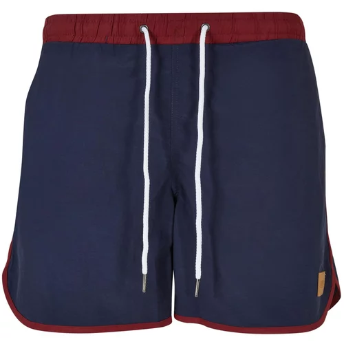 Urban Classics Kupaće hlače 'Retro' mornarsko plava / burgund / bijela