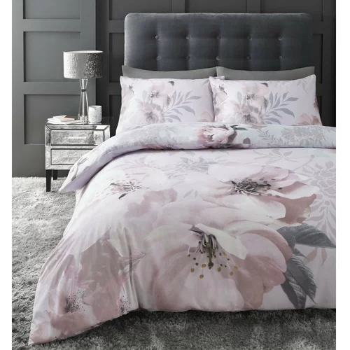 Catherine Lansfield Rožnata posteljnina Dramatic Floral, 200 x 200 cm