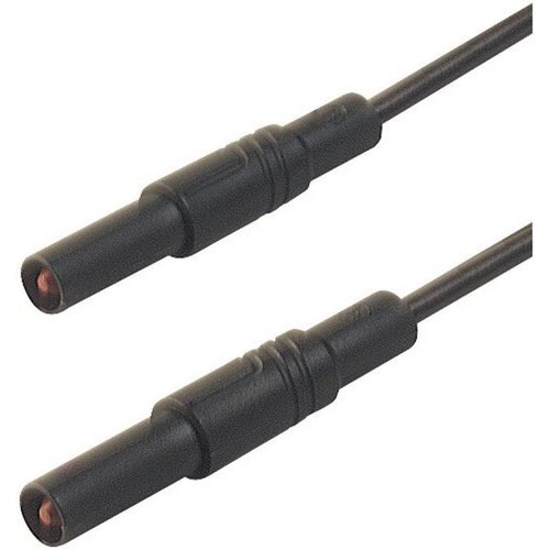 SKS Hirschmann 4 mm safety test lead\, silicone\, 2x plugs straight\, 100 cm, (20423151) Cene