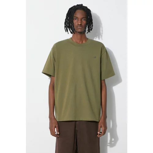 Adidas Pamučna majica za muškarce, boja: zelena, bez uzorka, IP2771