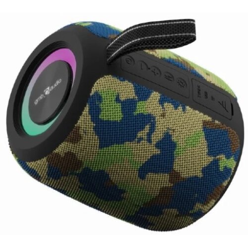 Gembird SPK-BT-LED-05-CM Portable Bluetooth RGB LED TWS speaker, 8W, BT, FM, USB, Handsfree, CAMO Cene