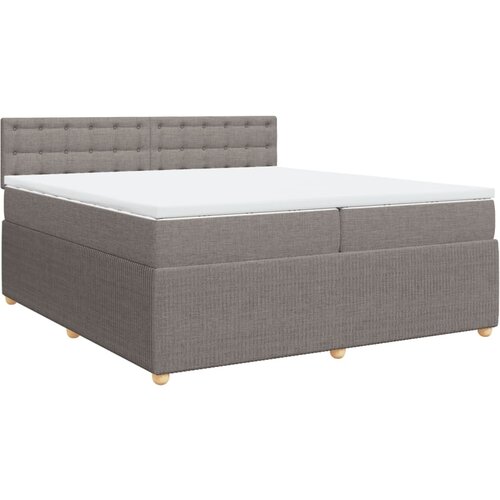 VidaXL Krevet s oprugama i madracem smeđesivi 200x200 cm od tkanine Slike