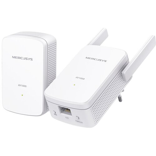 Mercusys MP510 KIT AV1000 Gigabit Powerline N300 Wi-Fi KIT (1&times; MP510 + 1&times; MP500) 300 Mbps at 2.4 GHz, 1000 Mbps Powerline,Broadcom CPU, 1&times; Gigabit Port, 2&times; Fixed External Antennas, Wall Plugg Cijene