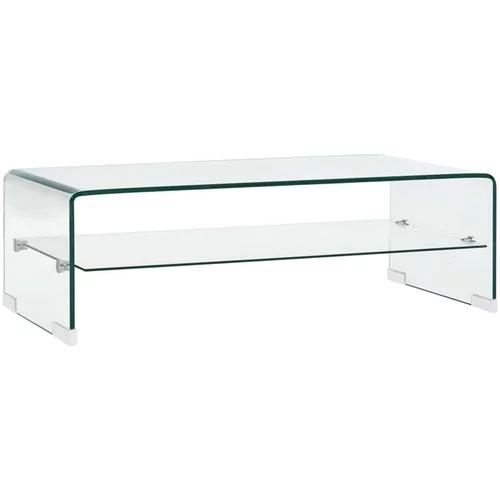  Klubska mizica prozorna 98x45x31 cm kaljeno steklo