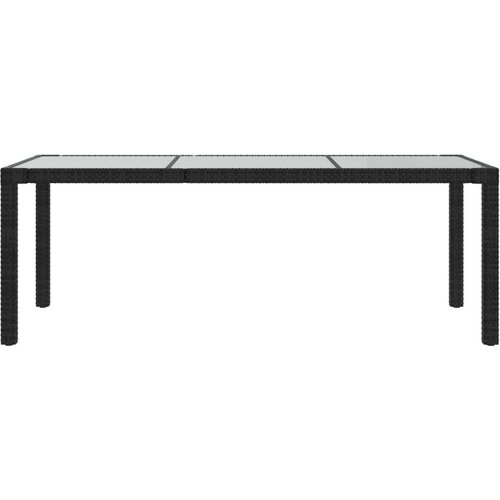 VidaXL Vrtni stol crni 190x90x75 cm od kaljenog stakla i poliratana Slike