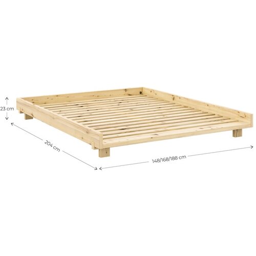Karup Design Rjava zakonska postelja iz masivnega bora z letvenim dnom 160x200 cm Social &amp;ndash; Slike