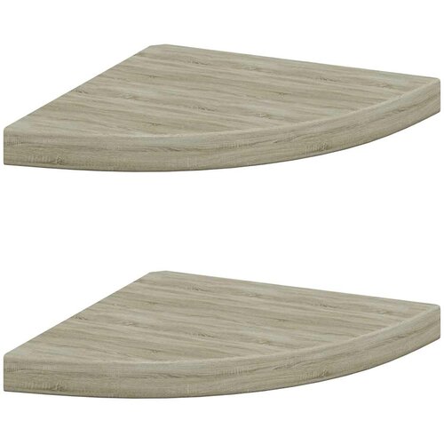  Plutajuće kutne police 2 kom boja hrasta 35 x 35 x 3,8 cm MDF Slike