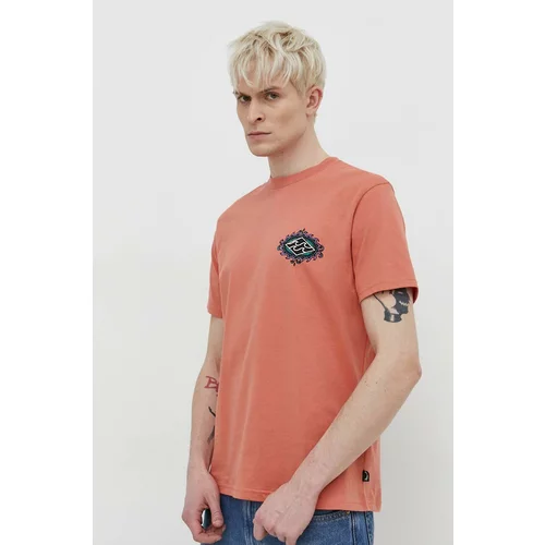Billabong Pamučna majica za muškarce, boja: narančasta, s tiskom