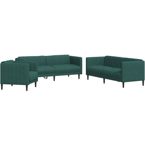 VidaXL 3-dijelni set sofa tamnozeleni od tkanine Slike