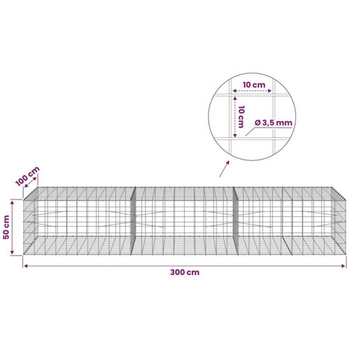  Gabion s žicom debljine 3 5 mm i mrežom 10x10 cm 300x100x50 cm - 100 cm 50 cm 300 cm Slike