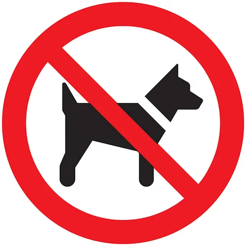  znak zabrane (Promjer: 30 cm, Zabranjeno uvoditi pse)