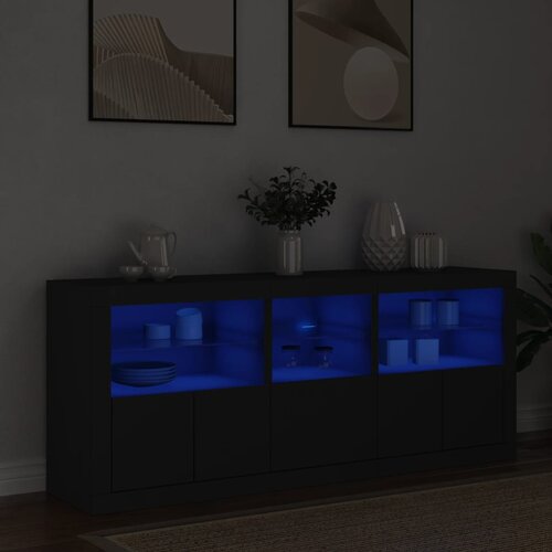  The Living Store Komoda z LED lučkami črna 162x37x67 cm - Komoda, (21457063) Slike