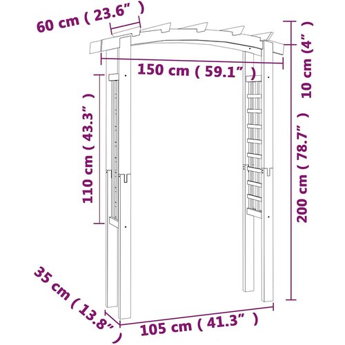  Re&amp;scaron;etkasti luk 150 x 60 x 210 cm drveni Slike